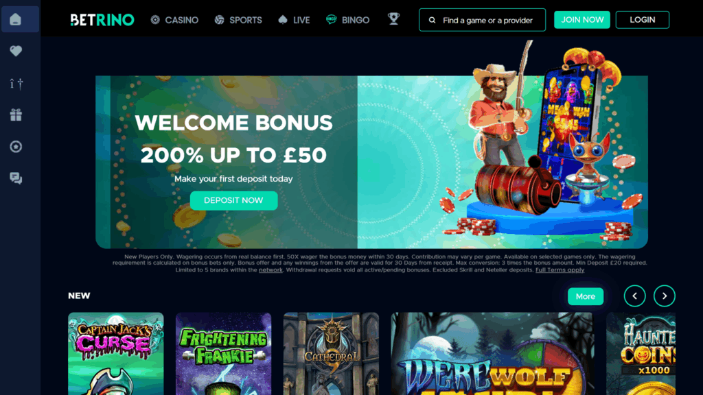 betrino casino lobby overview