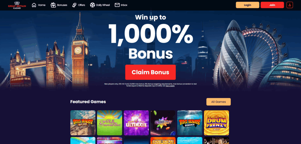 Great Britain Casino lobby overview